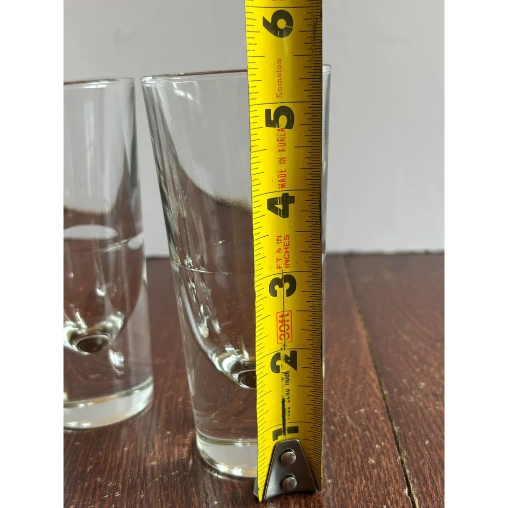 Set of 3 Bullet‎ Glasses Heavy Base Teardrop Bubble Clear Glass Barware 4.25